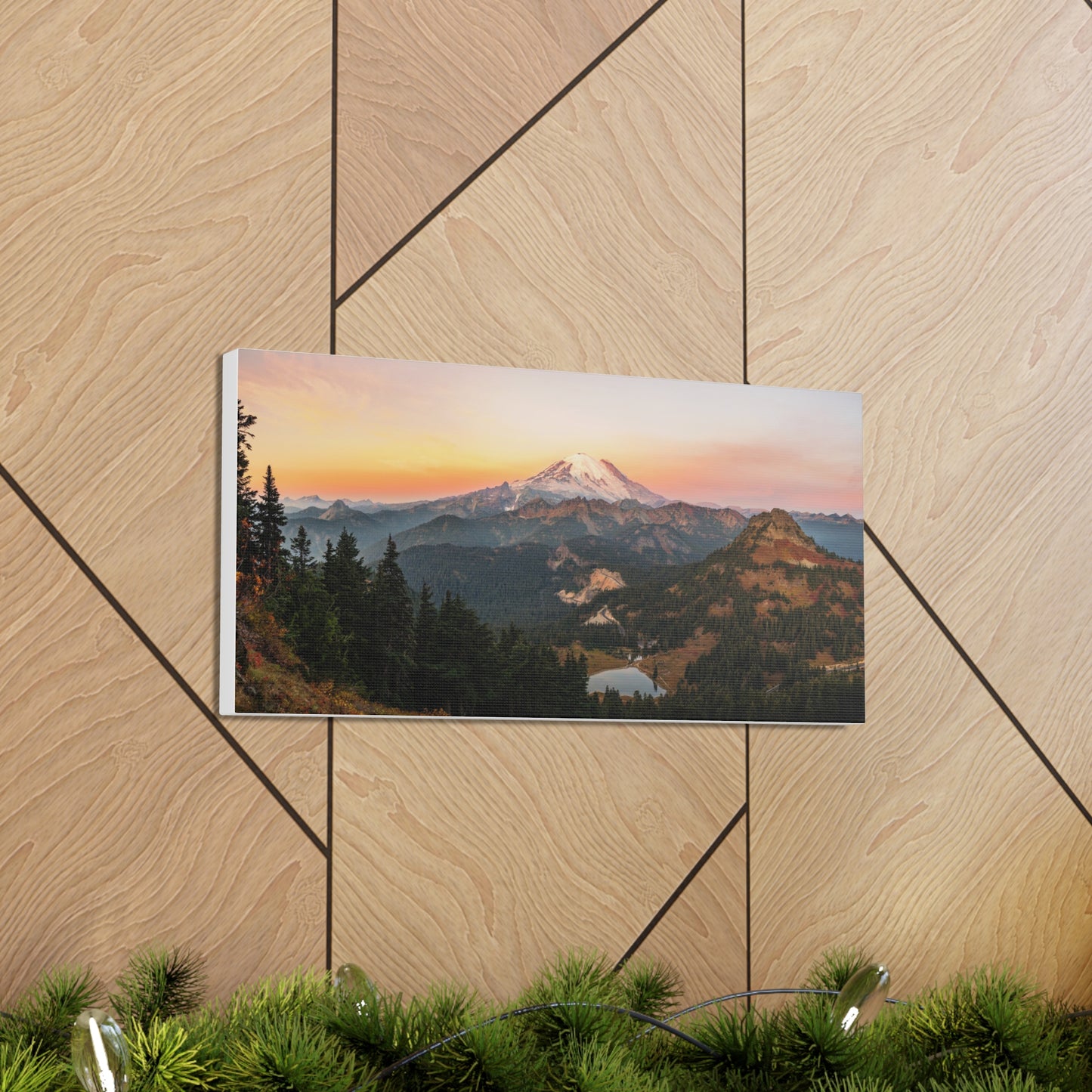 Sunrise Over Mount Rainier, Cascade Mountains, Washington - Canvas Wall Print (Free Shipping)
