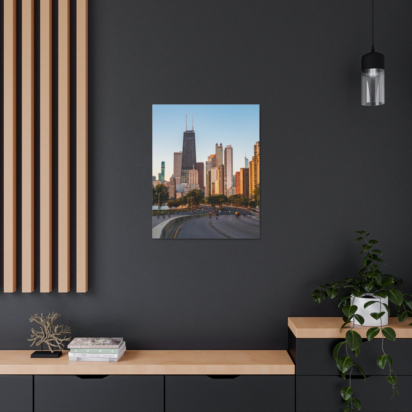 Chicago Skyline, Bike Race, Lakeshore Drive - Canvas Wall Print (Free Shipping)